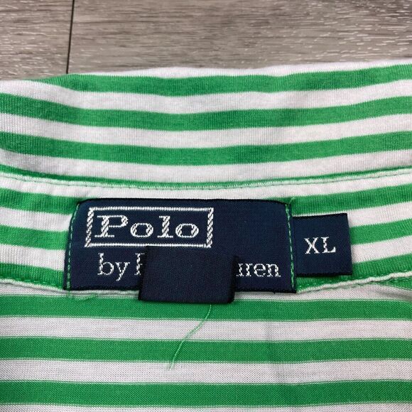 Polo Ralph Lauren Shirt Mens Extra Large Green Yachting Club Striped Pocket - Picture 7 of 14